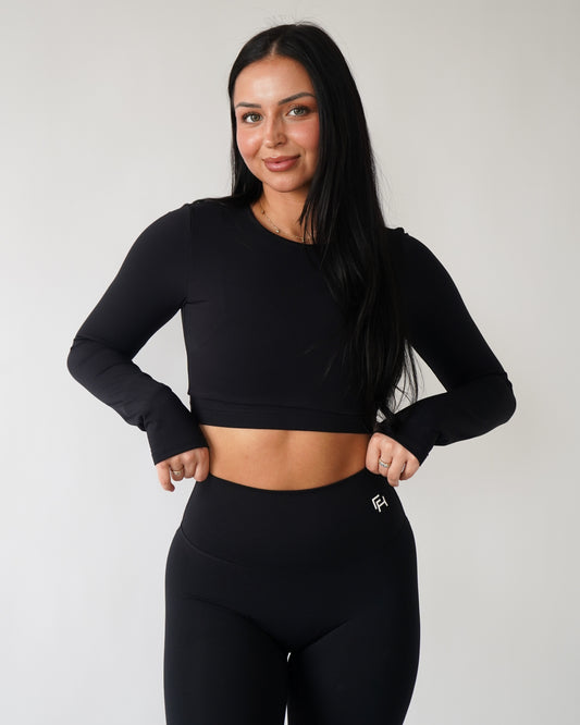 Onyx Crop Long Sleeve - Black