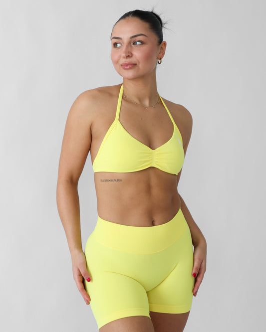 Ascend Halter Sports Bra - Lemon