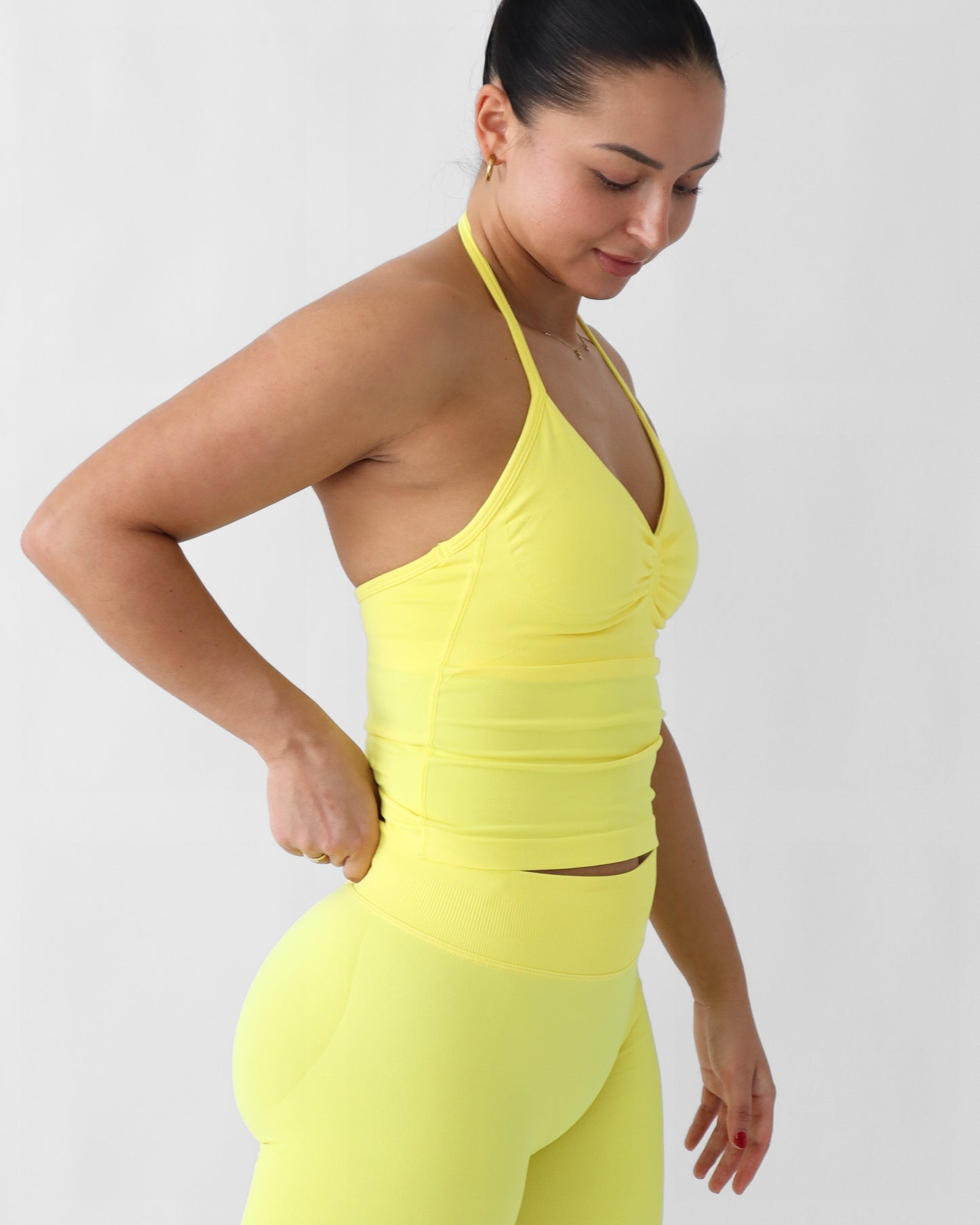 Ascend Halter Tank Top - Lemon