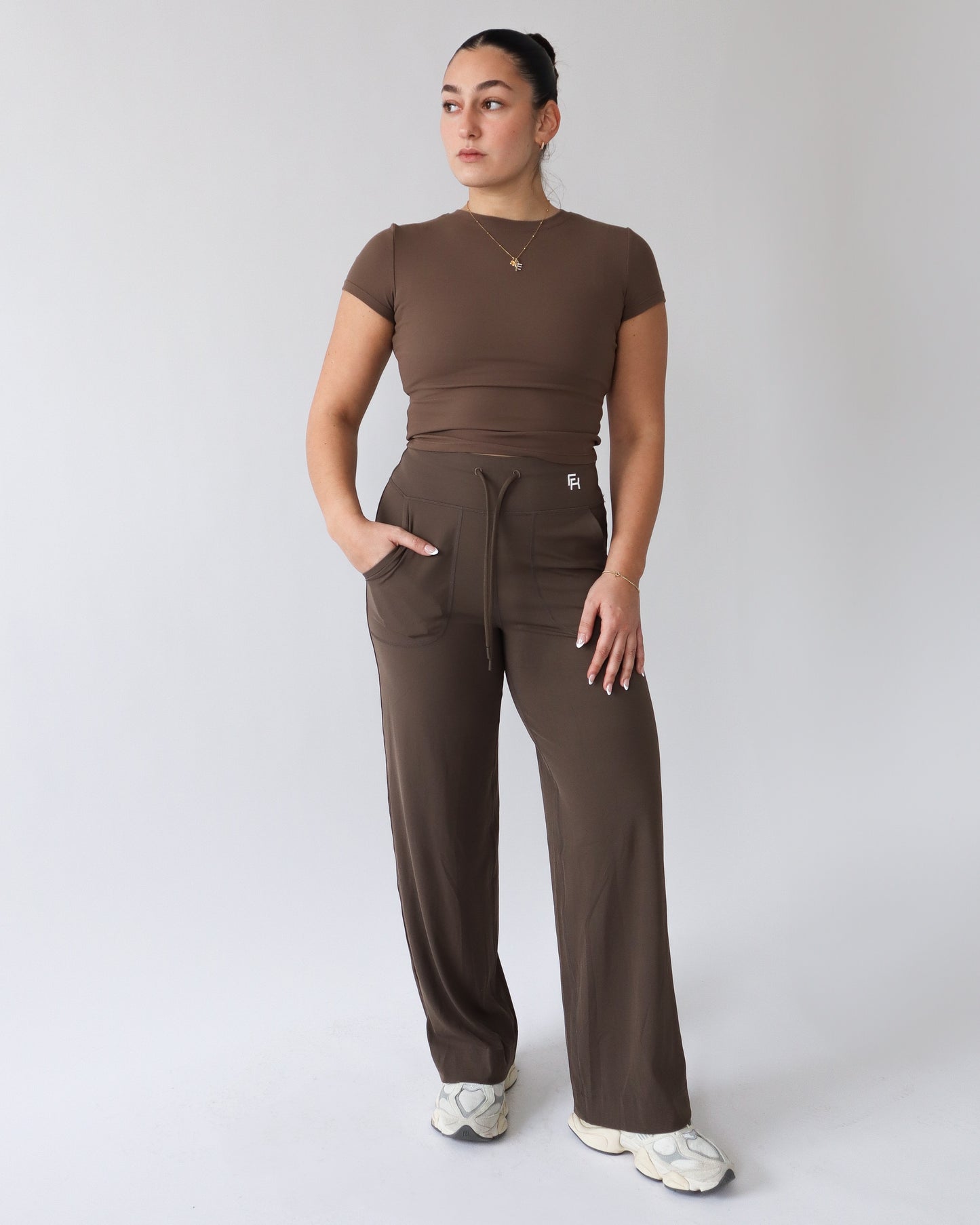 Effortless Wide-Leg Pants 30” - Espresso