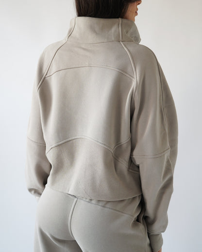 Lounge Half-Zip Sweatshirt - Taupe