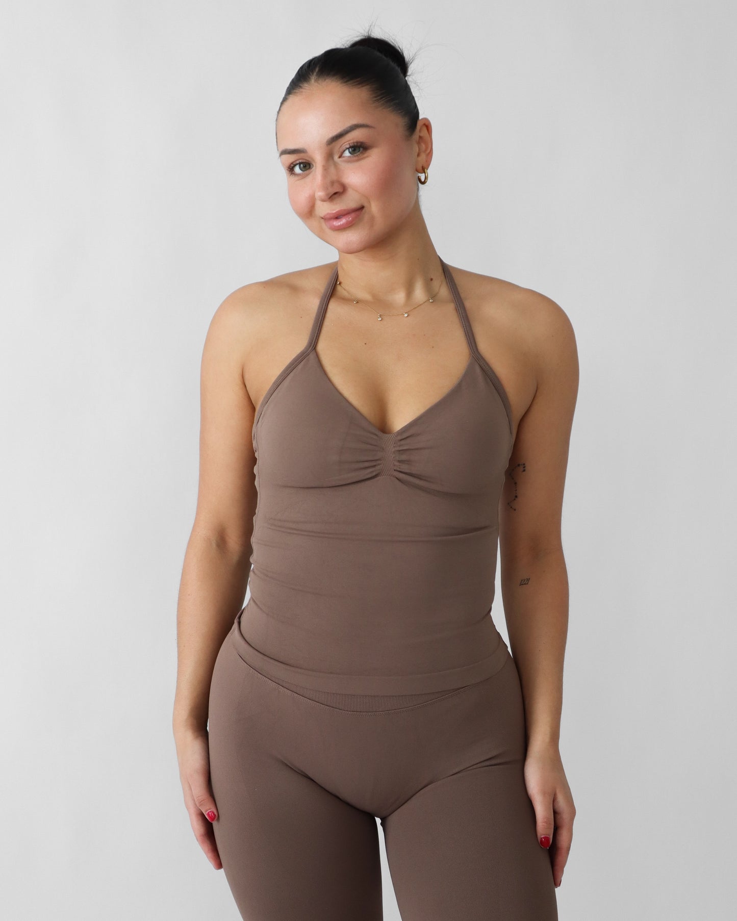 Ascend Halter Tank Top - Oak