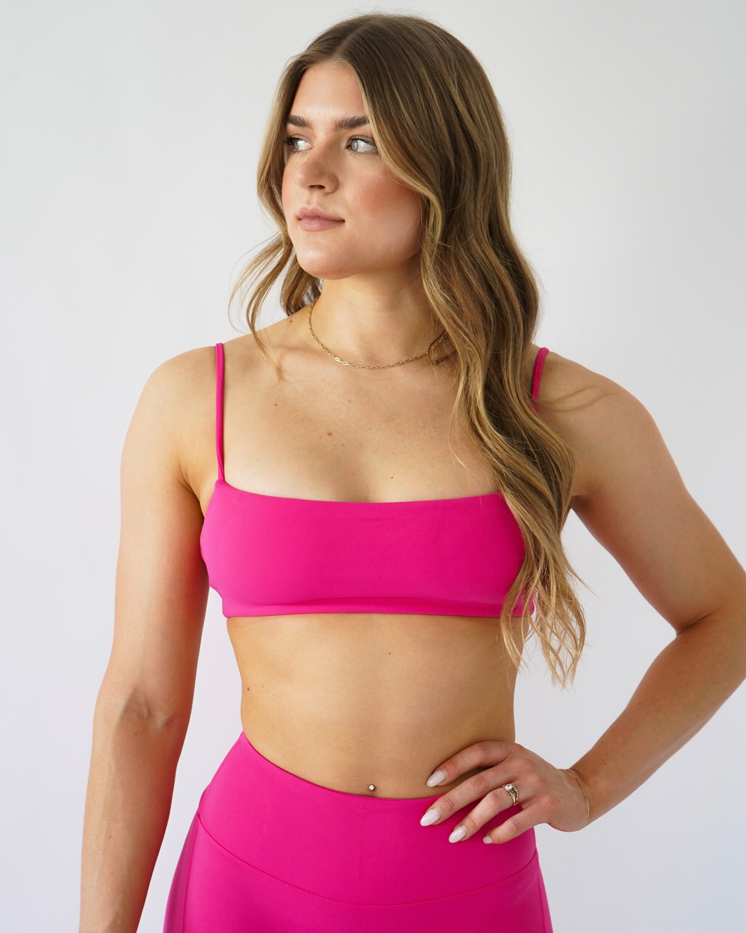 Define Bandeau Sports Bra Magenta L