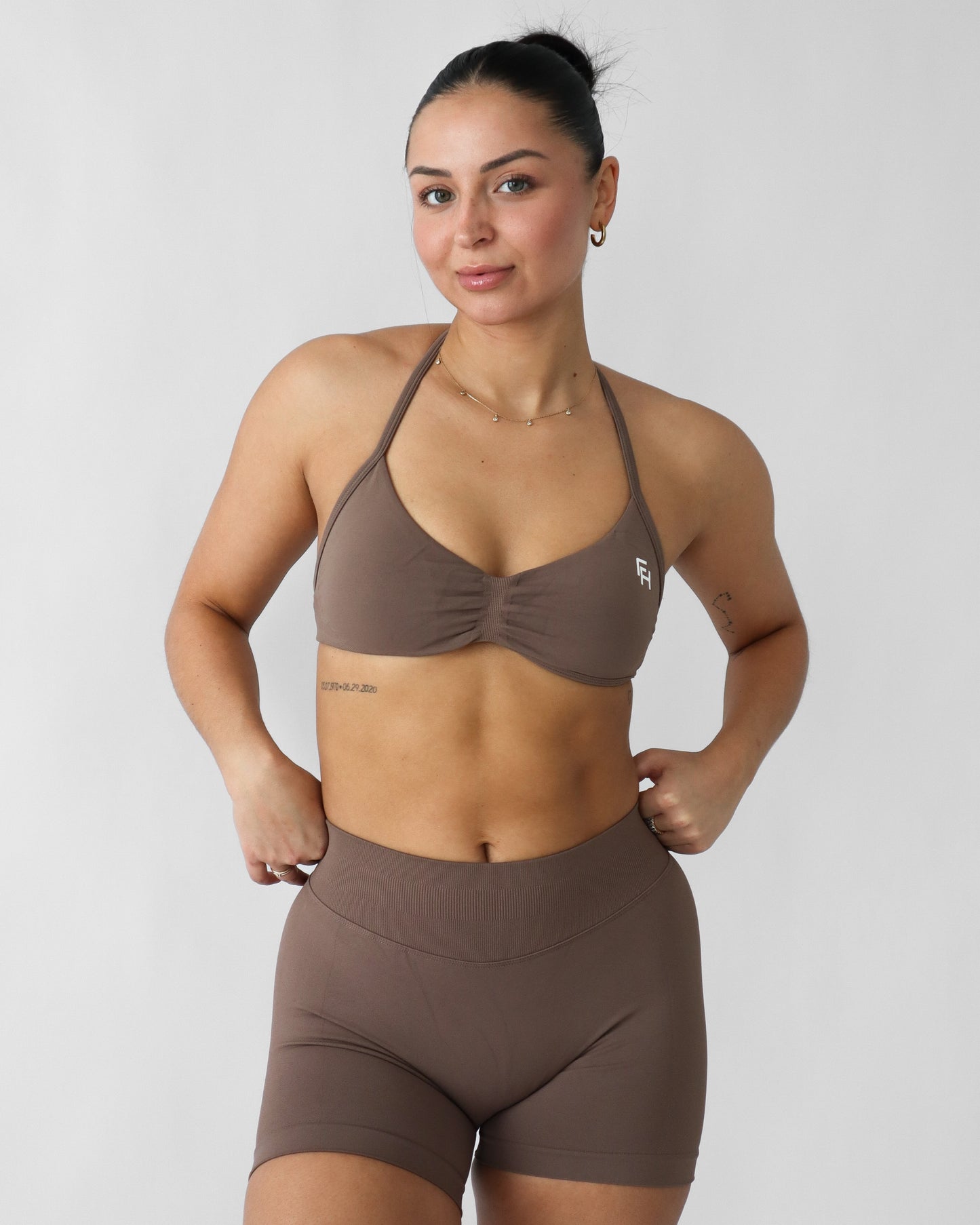 Ascend Halter Sports Bra - Oak