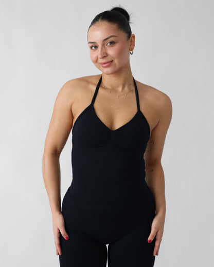 Ascend Halter Tank Top - Black