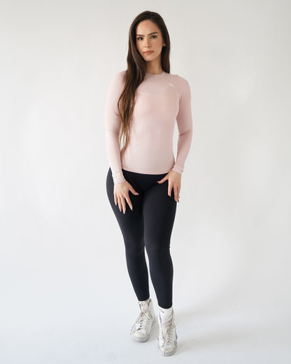 Ribbed Seamless Long Sleeve - Blush