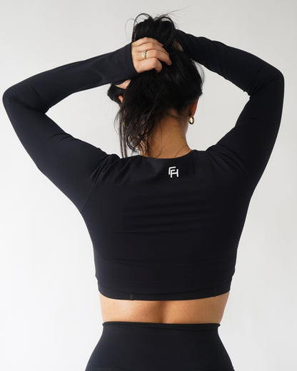 Onyx Crop Long Sleeve - Black