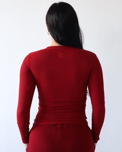 Essential Ribbed Longsleeve - Ruby