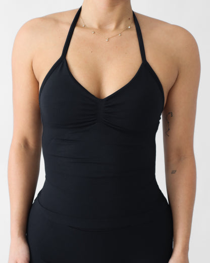 Ascend Halter Tank Top - Black