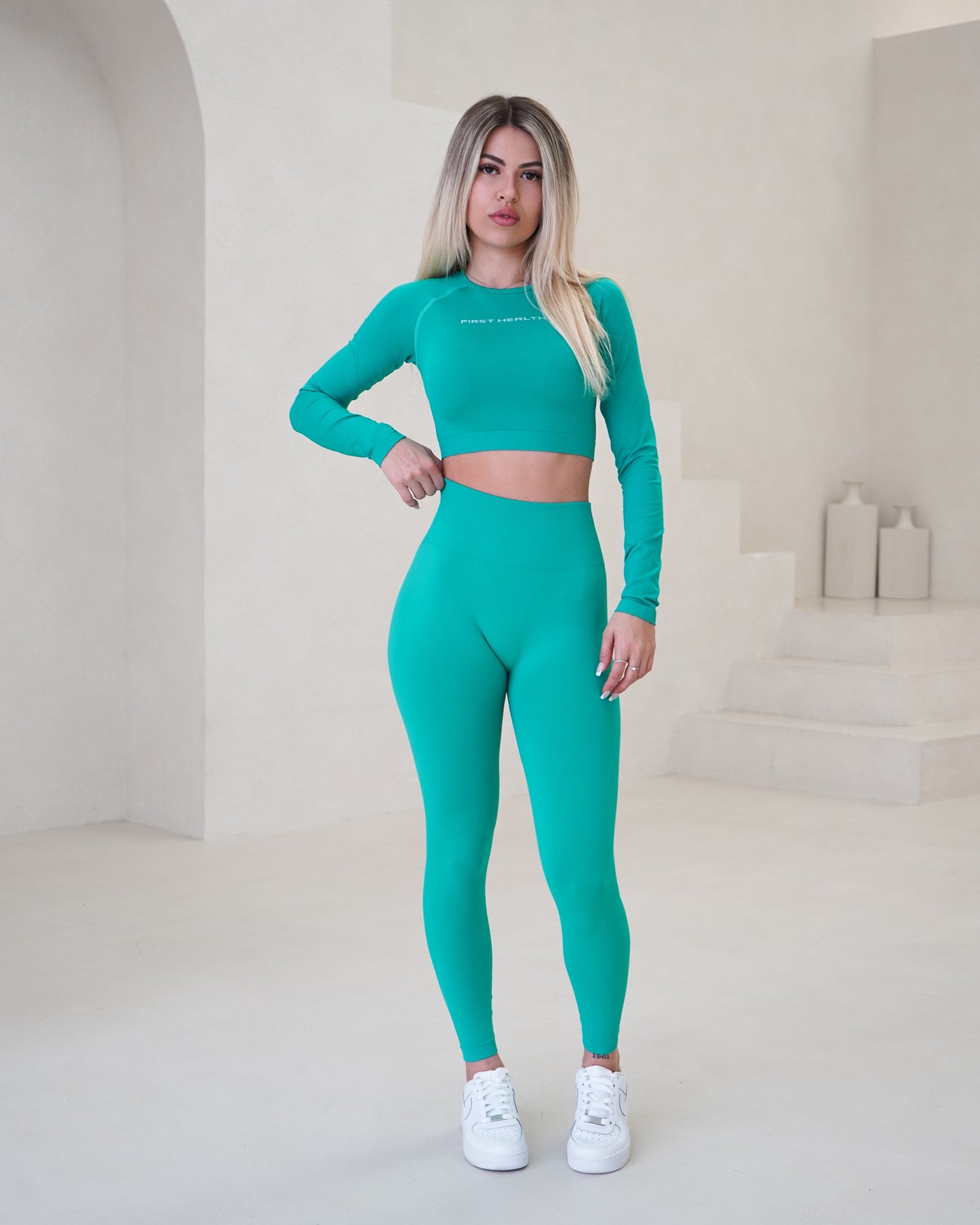 Enhance Cropped Long Sleeve - Tiffany