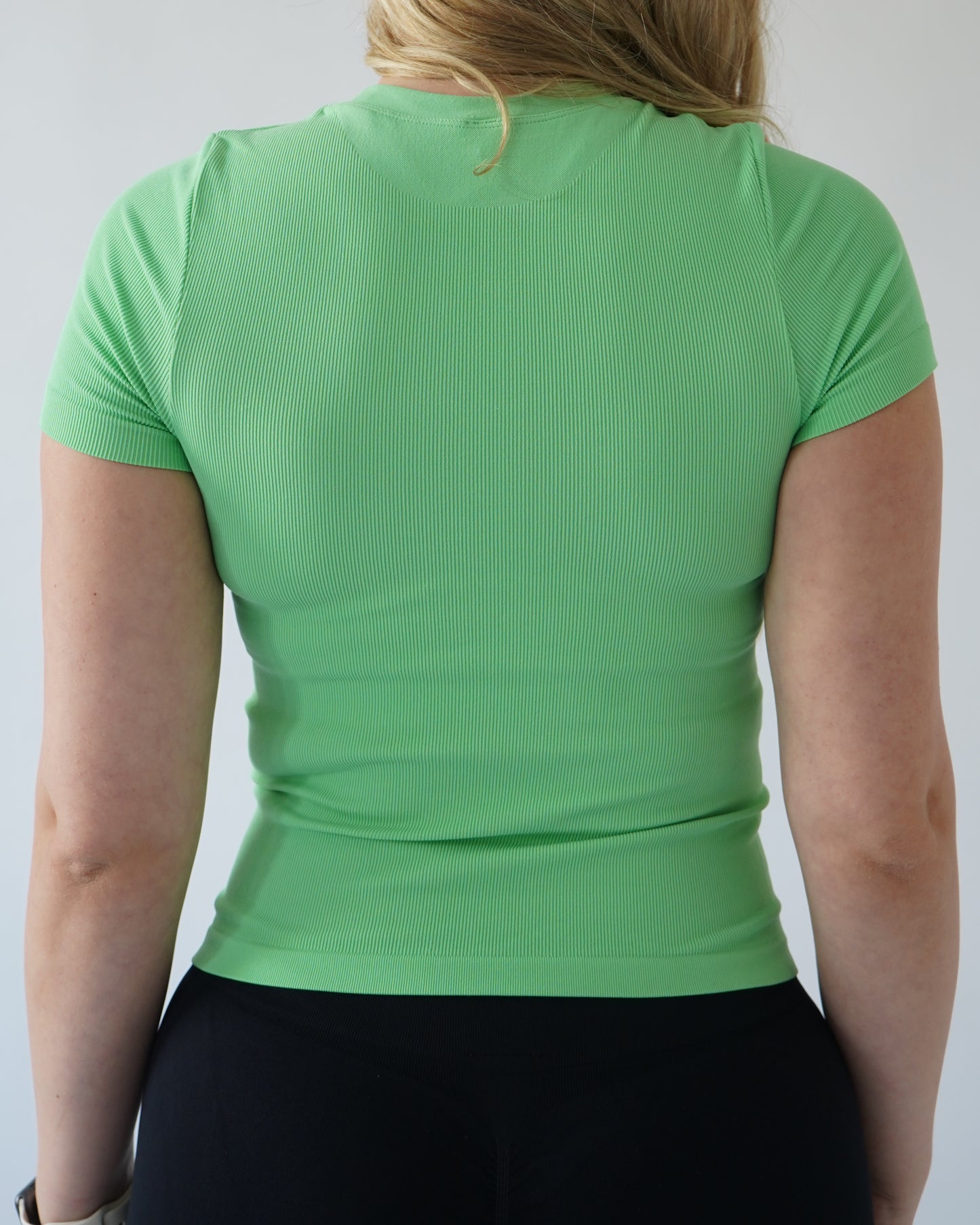 Ribbed Seamless T-Shirt- Mint