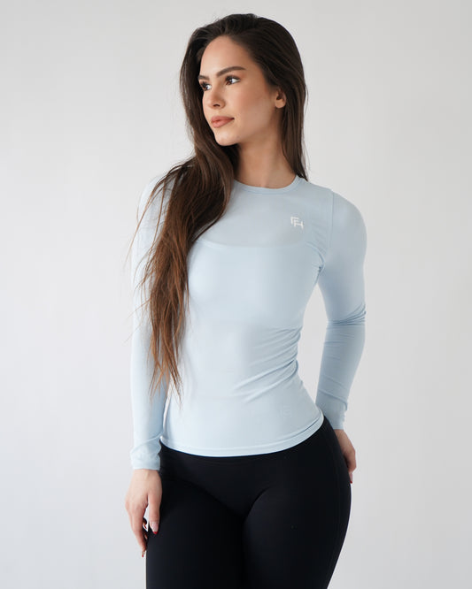 Ribbed Seamless Long Sleeve - Cloud