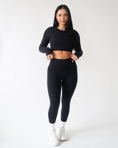 Onyx Crop Long Sleeve - Black