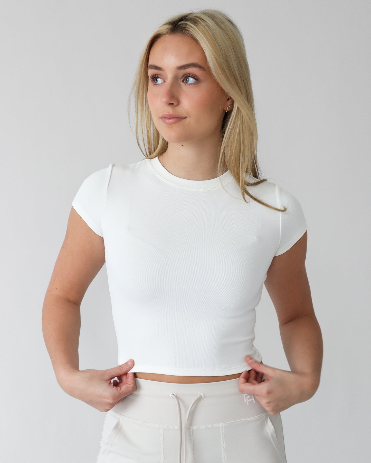 Essential Ribbed Baby Tee - White