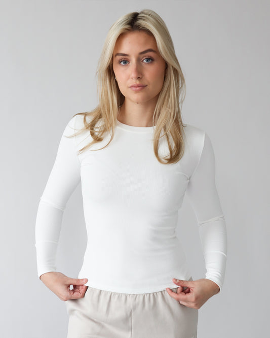 Essential Ribbed Longsleeve - White