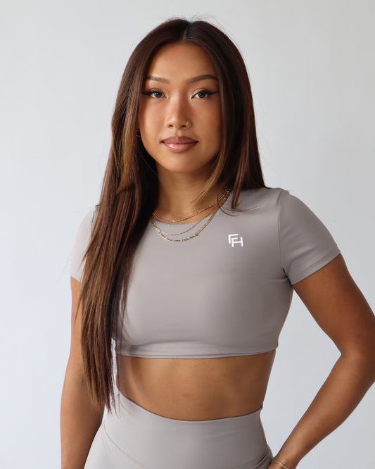 Adapt Crop Tee - Ash