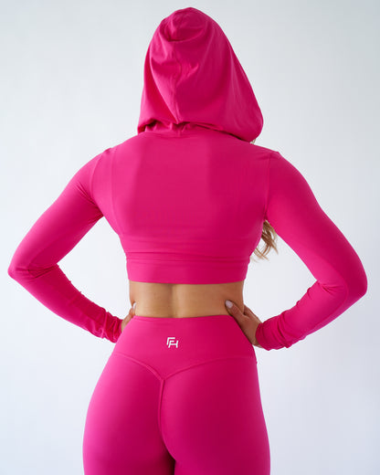 Define Crop Hoodie - Magenta