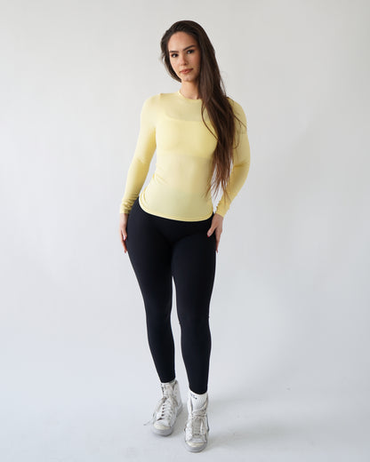 Ribbed Seamless Long Sleeve - Buttercup