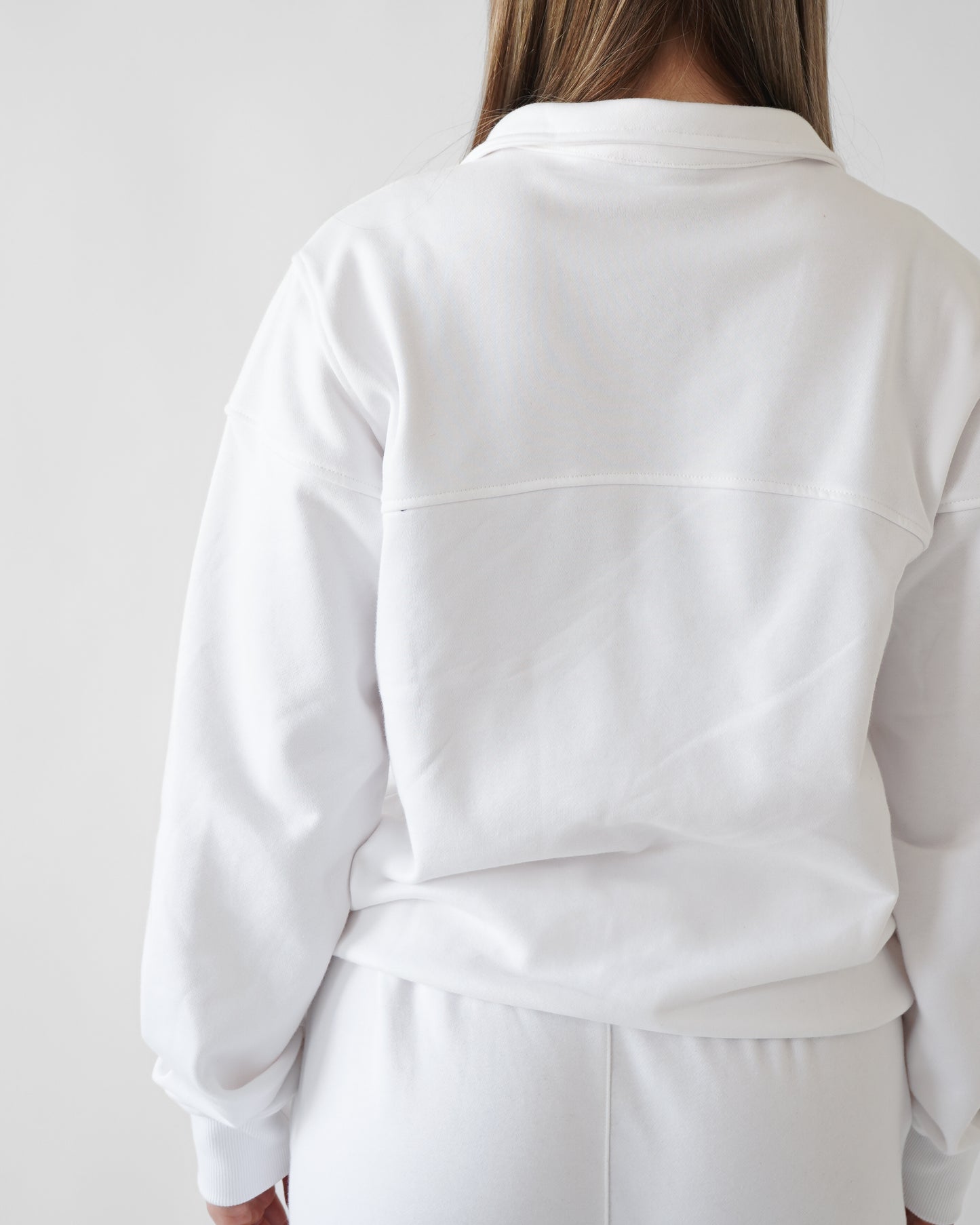 Essential Quarter Zip - White