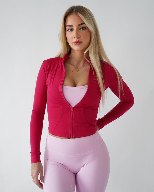 Sculpt Zip Up - Raspberry