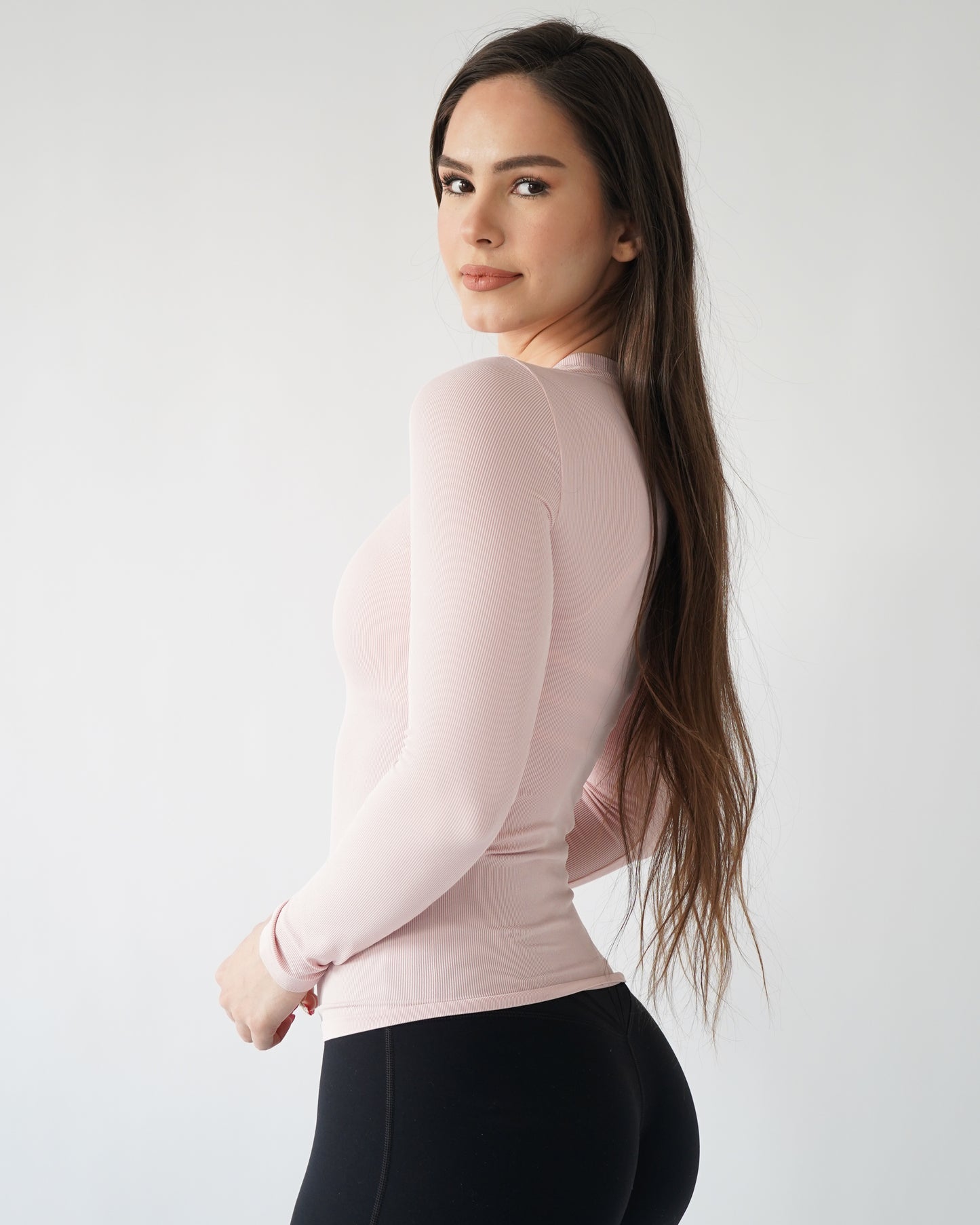 Ribbed Seamless Long Sleeve - Blush