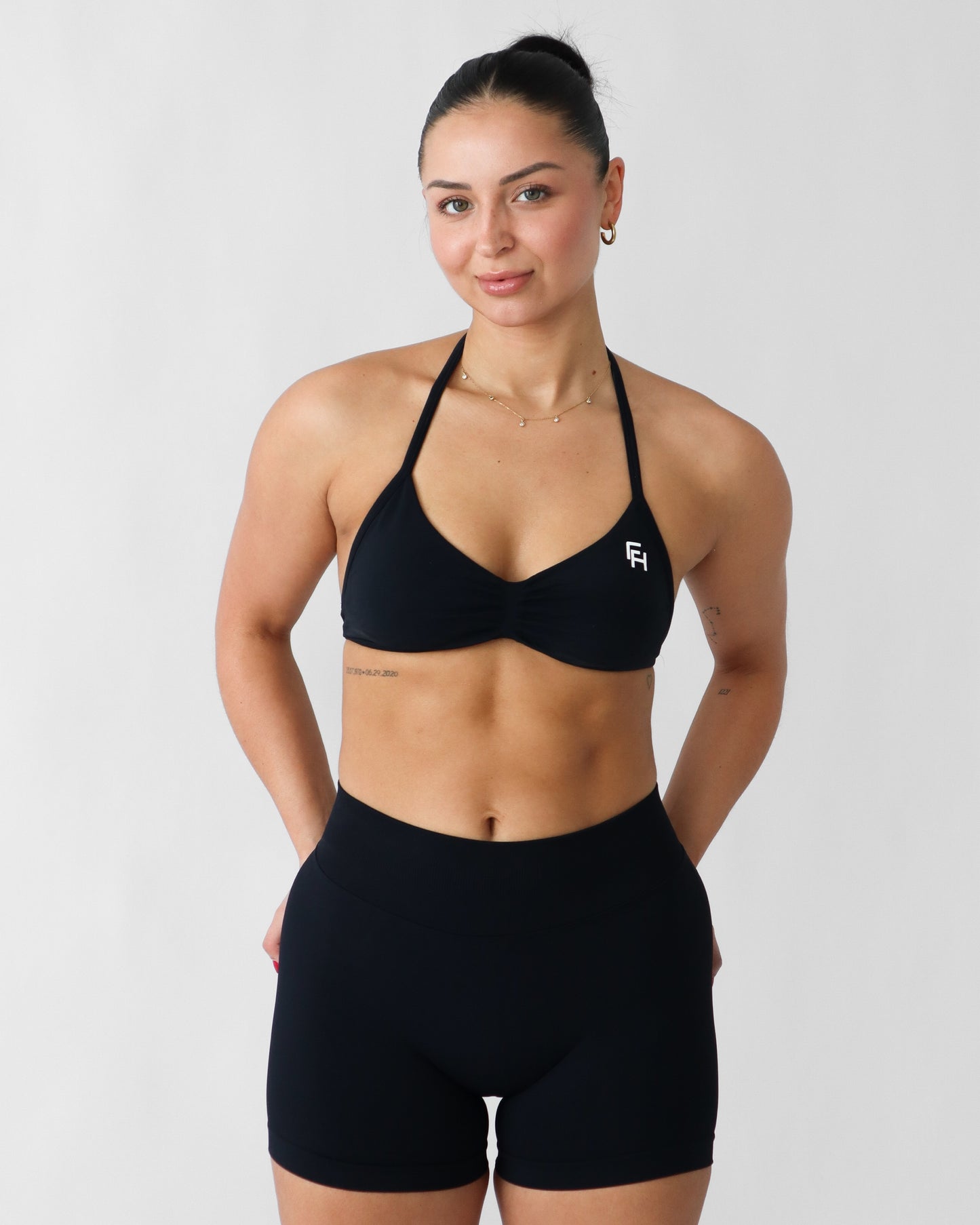 Ascend Halter Sports Bra - Black