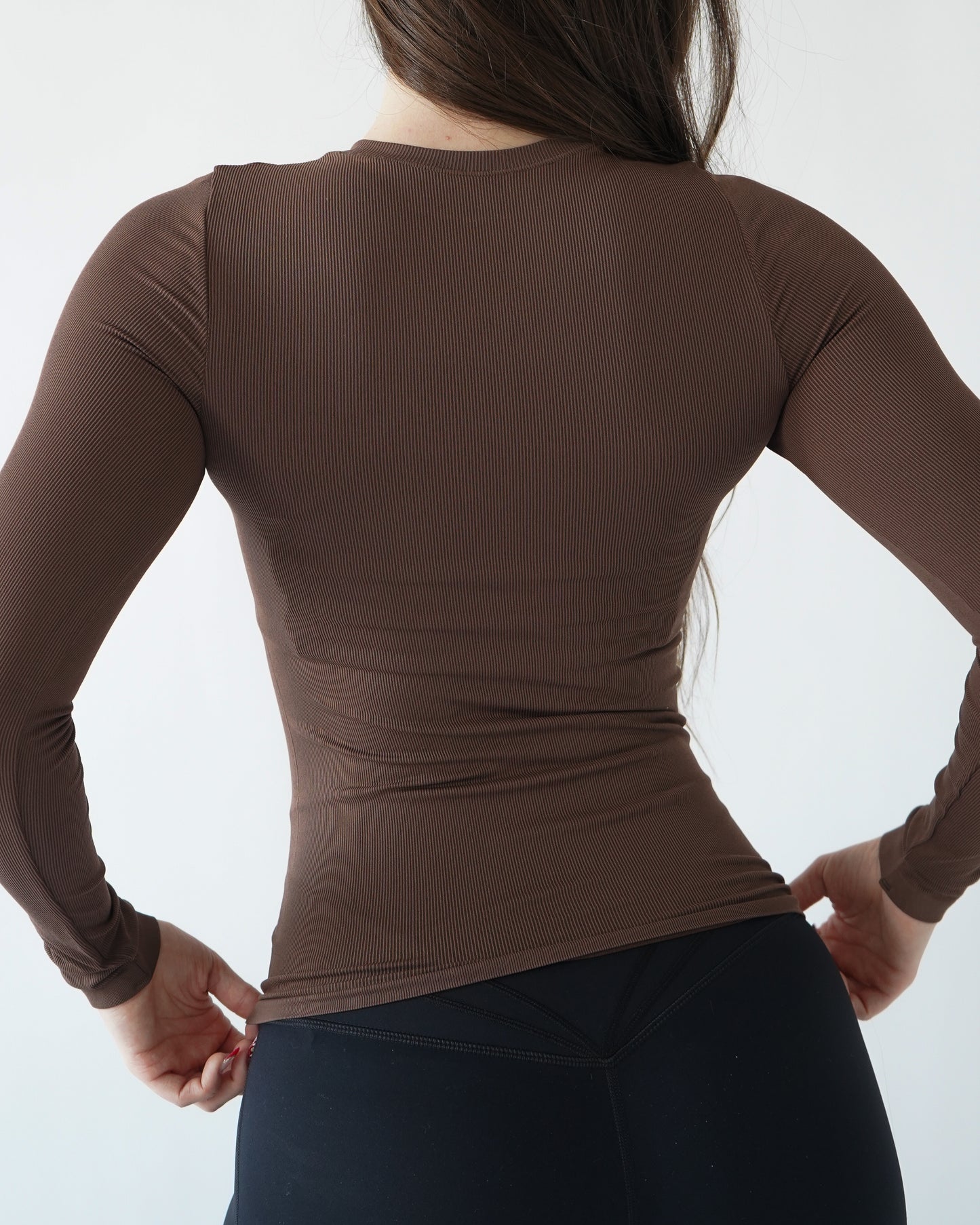 Ribbed Seamless Long Sleeve - Espresso