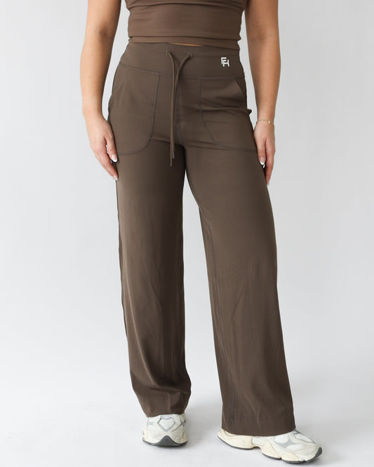 Effortless Wide-Leg Pants 30” - Espresso