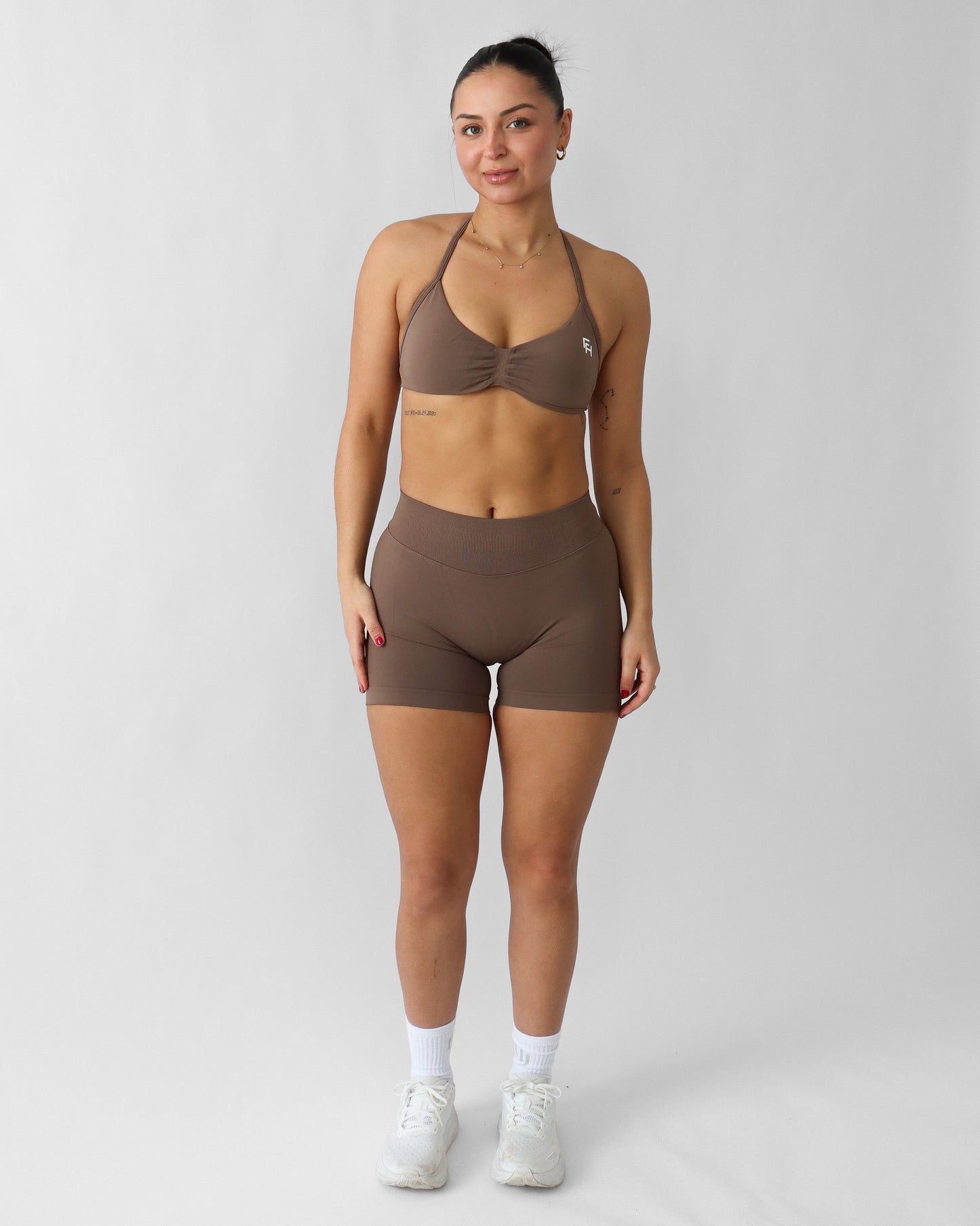 Ascend Halter Sports Bra - Oak