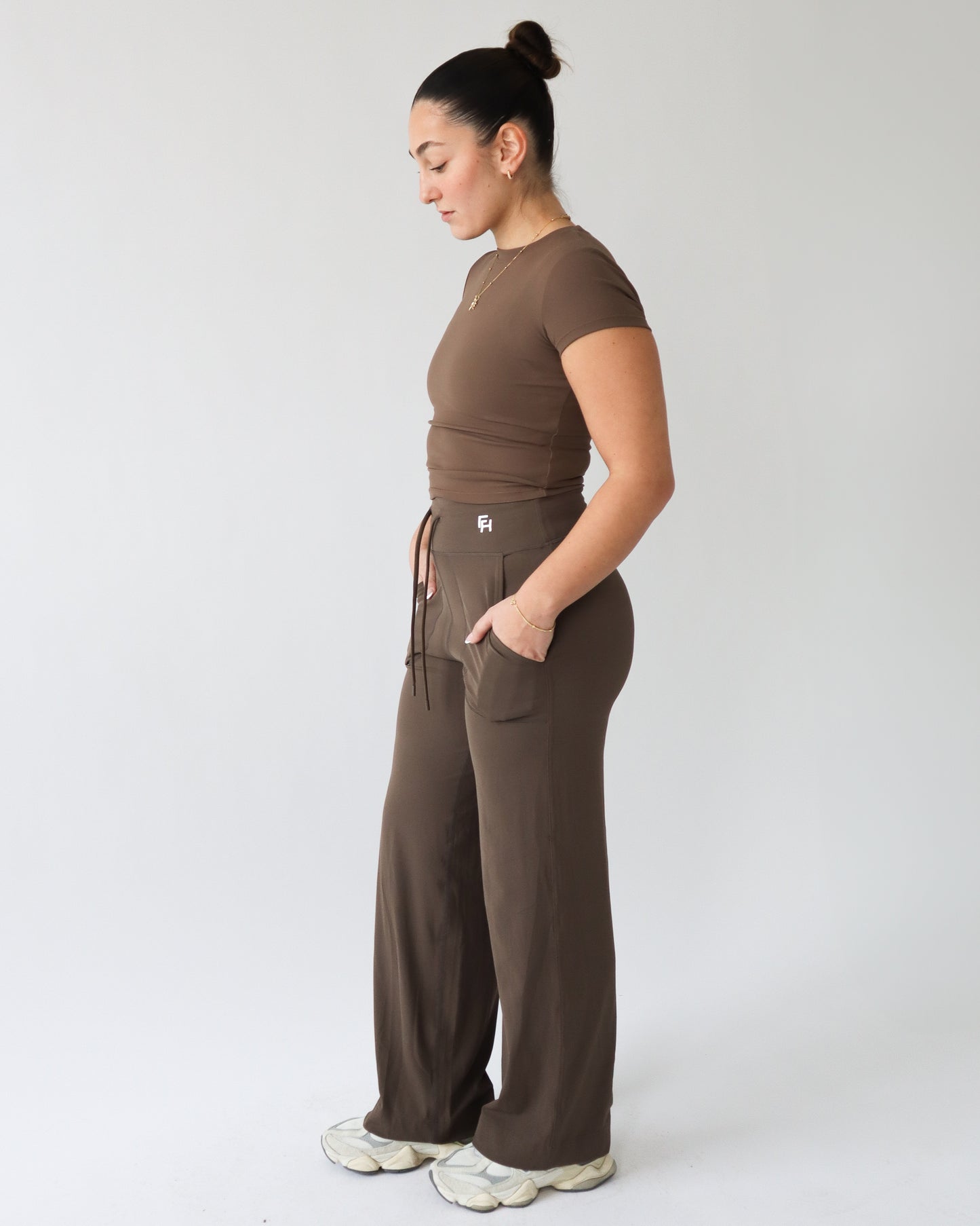 Effortless Wide-Leg Pants 30” - Espresso