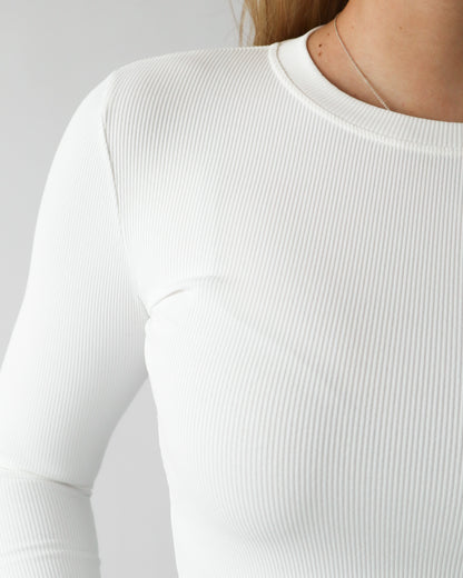 Essential Ribbed Longsleeve - White