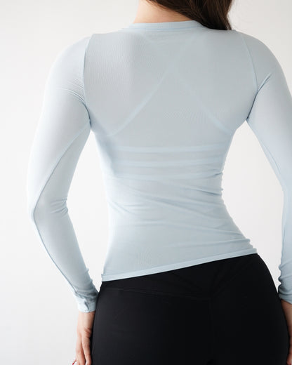 Ribbed Seamless Long Sleeve - Cloud