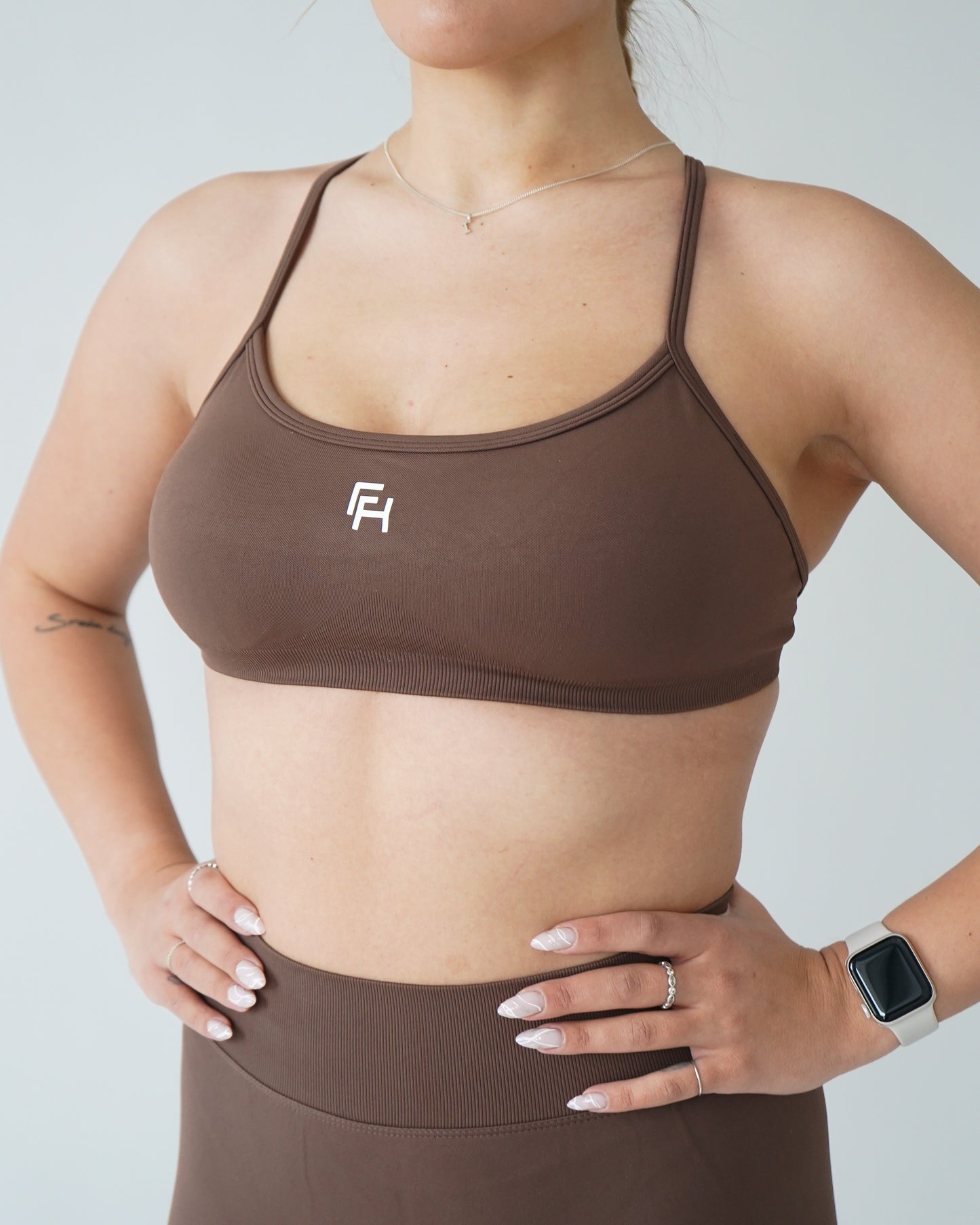 Enhance Contour Sports Bra — Cocoa