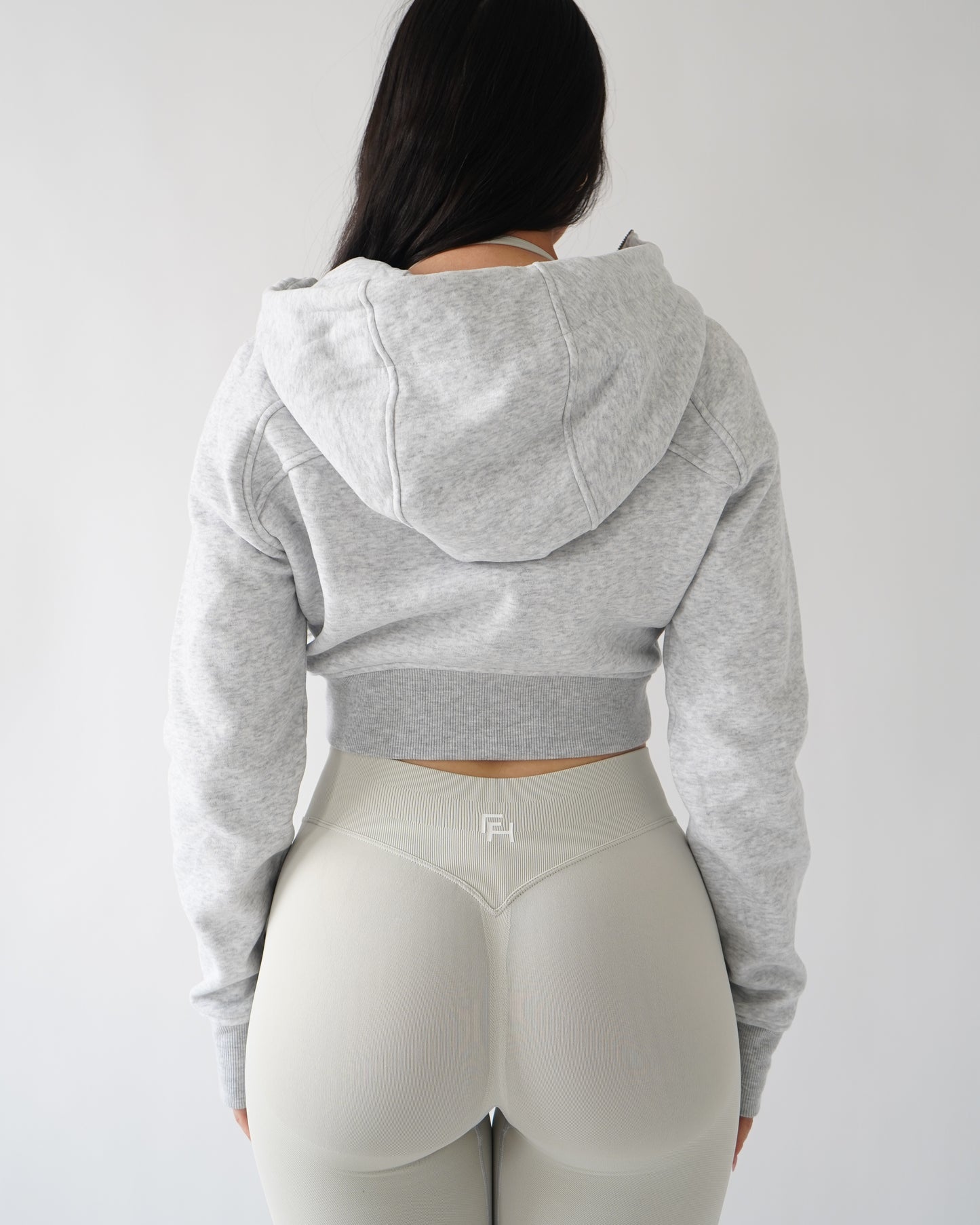 Lounge Cropped Zip-Up Hoodie - Heather Gray