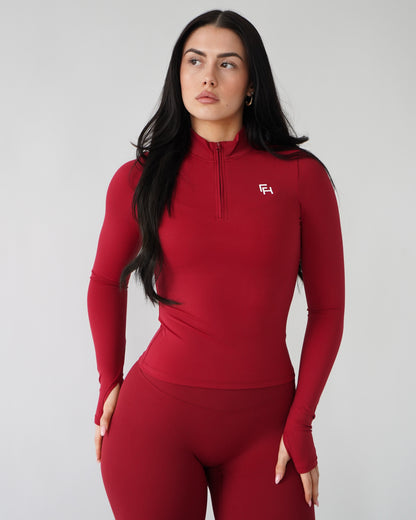 Adapt Long Sleeve Quarter-Zip - Ruby