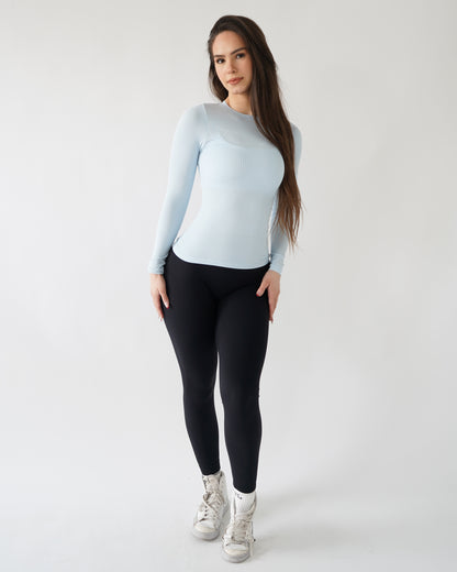 Ribbed Seamless Long Sleeve - Cloud