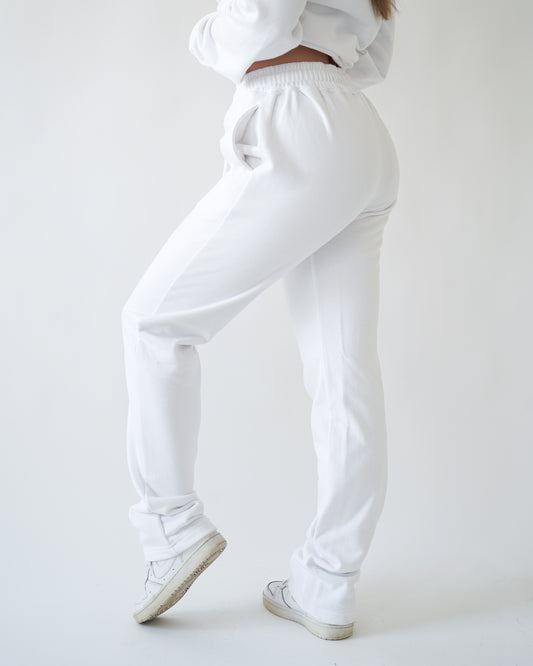 Essential Straight Leg Sweatpants - White