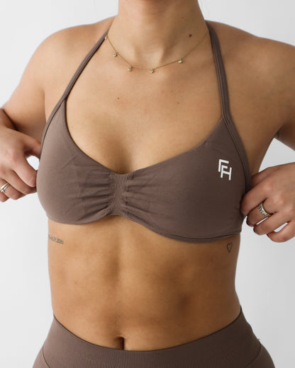 Ascend Halter Sports Bra - Oak