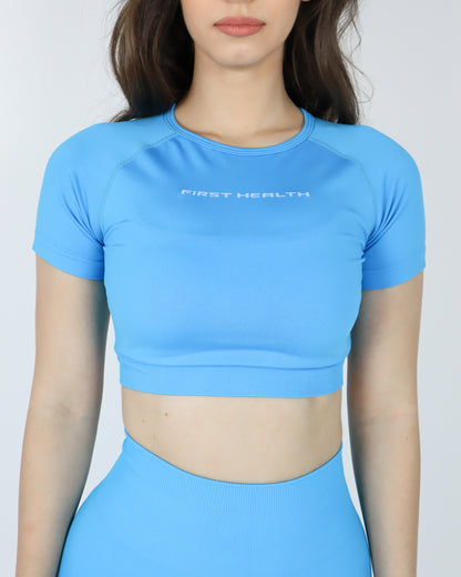 Enhance Cropped Tee - Aqua