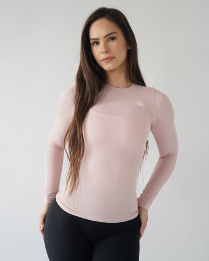 Ribbed Seamless Long Sleeve - Blush